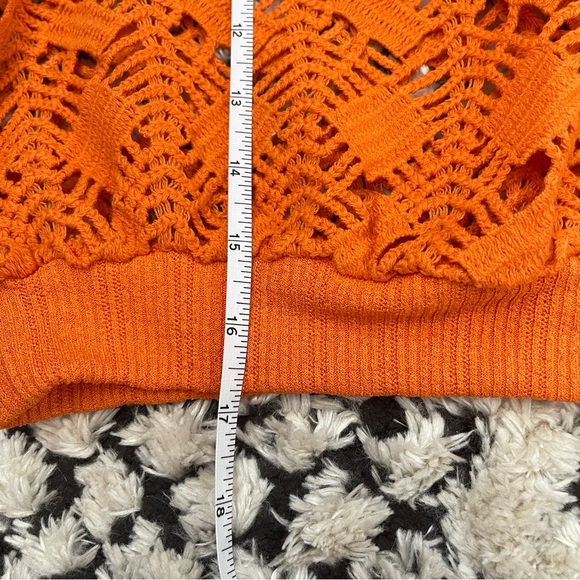 ZARA Orange Crochet Knit Top Sleeveless NWT M Boho Indie Coastal Grandma Resort - Picture 8 of 12